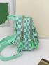 Mini Classic Backpack Two Tone Geometric Pattern Waterproof