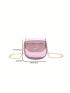 Mini Saddle Bag Solid Color Metallic Pattern