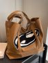 Oversized Shopper Bag Graphic Pattern Double Handle