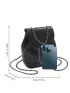 Small Fashion Backpack Twist Lock Chain Strap