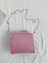 Mini Square Bag Baby Pink Faux Pearl Decor Flap