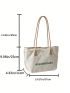 Medium Tote Bag Letter Print Double Handle