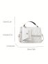 Mini Square Bag With Coin Purse Quilted Detail Top Handle Flap PU