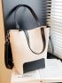 Medium Bucket Bag Two Tone Double Handle