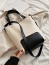 Medium Bucket Bag Two Tone Double Handle