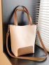 Medium Bucket Bag Two Tone Double Handle