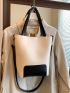 Medium Bucket Bag Two Tone Double Handle