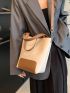 Medium Bucket Bag Two Tone Double Handle