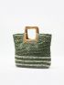 Large Capacity Straw Bag Double Handle For Summer