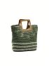 Large Capacity Straw Bag Double Handle For Summer