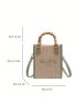 Mini Straw Bag Letter Embroidery Double Handle For Vacation