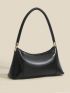 Medium Baguette Bag Black Minimalist Top Handle