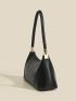 Medium Baguette Bag Black Minimalist Top Handle