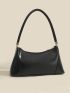 Medium Baguette Bag Black Minimalist Top Handle