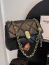 Small Square Bag Quilted Chain Strap For Daily