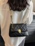 Small Square Bag Quilted Chain Strap For Daily