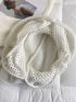 Medium Crochet Bag Beige Hollow Out Double Handle For Vacation