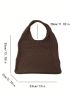 Medium Crochet Bag Brown Hollow Out Double Handle For Vacation