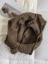 Medium Crochet Bag Brown Hollow Out Double Handle For Vacation