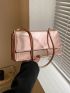 Small Square Bag Metallic Rose Gold Flap PU