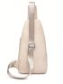 Mini Fanny Pack Beige Adjustable-strap PU