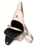 Mini Fanny Pack Beige Adjustable-strap PU