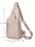 Mini Fanny Pack Beige Adjustable-strap PU