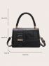 Mini Square Bag Wave Textured Flap PU