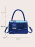 Mini Square Bag Wave Textured Flap PU