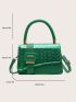 Mini Square Bag Wave Textured Flap PU