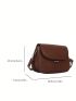 Mini Saddle Bag Coffee Brown Geometric Textured PU