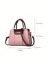 Women's Classic Tote Shoulder Bag, PU Handbag With Top-Handles, Stylish Zipper Bag