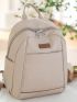 Letter Patch Decor Functional Backpack Zipper