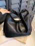 PU Hobo Bag Minimalist Black