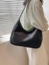 PU Hobo Bag Minimalist Black