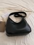 PU Hobo Bag Minimalist Black