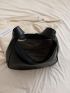 PU Hobo Bag Minimalist Black