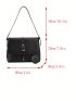 PU Square Bag Buckle Decor Black