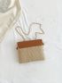 Mini Straw Bag Chain Vacation Two Tone