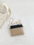 Mini Straw Bag Chain Vacation Two Tone