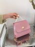 Mini Square Bag Baby Pink Faux Pearl Decor Flap