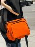 Pocket Front Square Bag Neon Orange Funky