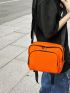 Pocket Front Square Bag Neon Orange Funky