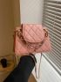 Small Square Bag Quilted Chain Flap