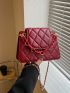 Small Square Bag Quilted Chain Strap