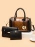 3pcs Bag Set Tote Clutch Bag Card Holder, Best Work Bag For Women