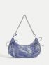 ICON Tie Dye Hobo Bag Chain & Lace Up Decor