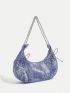 ICON Tie Dye Hobo Bag Chain & Lace Up Decor