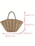 Fabric Straw Bag Vacation Zipper