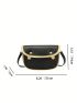 Small Saddle Bag Contrast Binding Flap PU